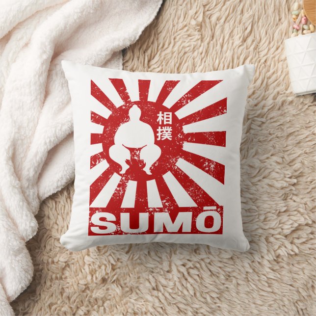 Sumo Retro Wrestler Vintages japanisches Design Kissen (Decke)