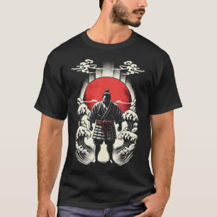 Sumo-Ringer im roten Mond, japanisches Anime-Tatto T-Shirt