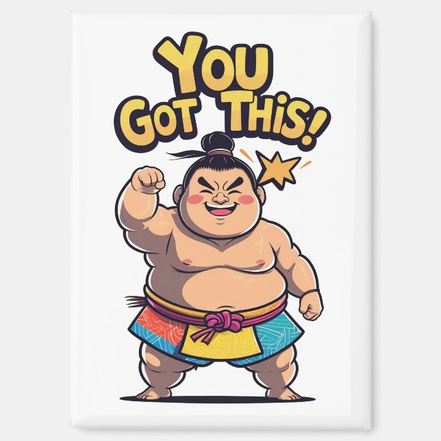 Sumo-Ringer mit der Motivation "Du Got das!" Magnet (Vorderseite)