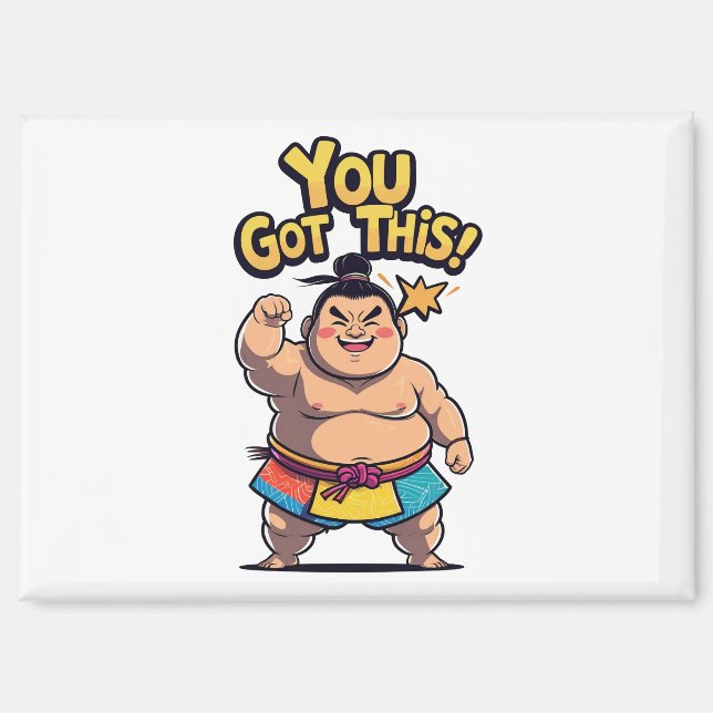 Sumo-Ringer mit der Motivation "Du Got das!" Magnet (Vorderseite)