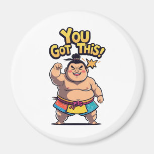 Sumo-Ringer mit der Motivation "Du Got das!" Magnet