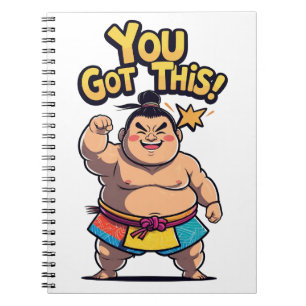 Sumo-Ringer mit der Motivation "Du Got das!" Notizblock