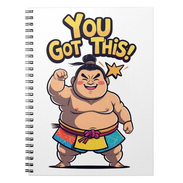 Sumo-Ringer mit der Motivation "Du Got das!" Notizblock (Vorderseite)