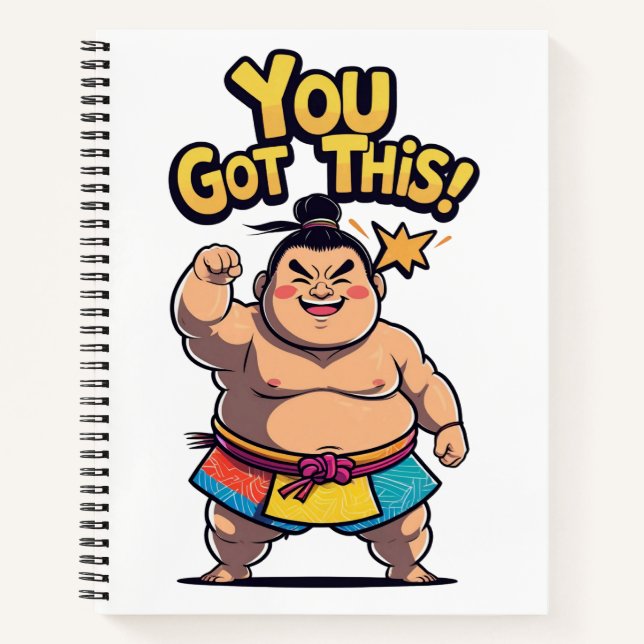 Sumo-Ringer mit der Motivation "Du Got das!" Notizbuch (Vorderseite)