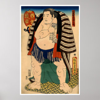 Sumo-Ringer-Plakat Kunst Japanischer Holzschnitt Poster