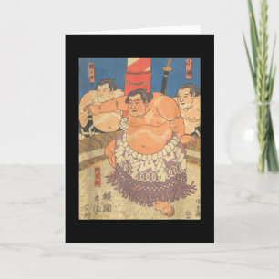 Sumo-Ringer Vintage-Kunst Ich liebe japanisches Su Karte