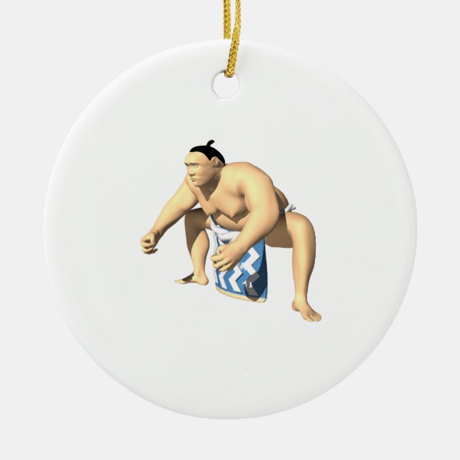 Sumo-Ringkämpfer 3 Keramikornament (Vorne)