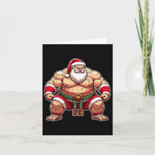 Sumo Santa Japanese Wrestler Japan Cool Weihnachte Karte