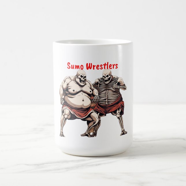 Sumo Skeleton Wrestlers in Aktion Kaffeetasse (Mittel)