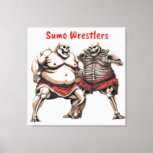 Sumo Skeleton Wrestlers in Aktion