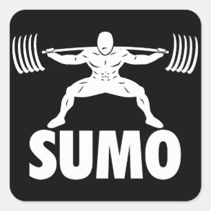 SUMO SQUAT - Kraftvoller Motivierend Quadratischer Aufkleber