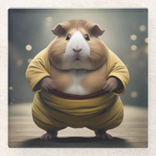 "Sumo Squeakdown: Der mächtige Meerschweinchen-Rin Glasuntersetzer