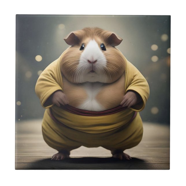 "Sumo Squeakdown: The Mighty Guinea Pig Wrestler" Fliese (Vorderseite)