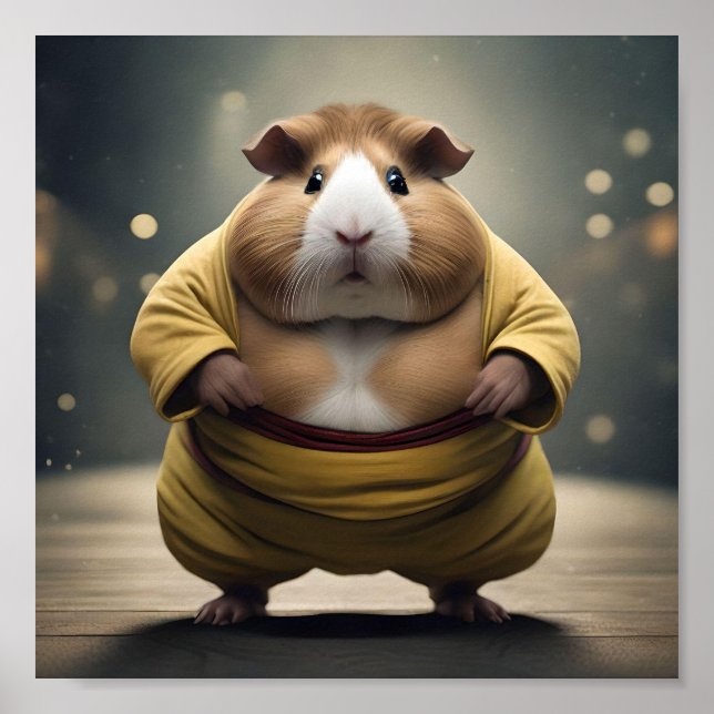 "Sumo Squeakdown: The Mighty Guinea Pig Wrestler" Poster (Vorne)