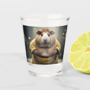 "Sumo Squeakdown: The Mighty Guinea Pig Wrestler" Schnapsglas