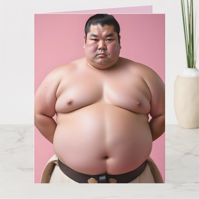 SUMO WRESTLER FUNNY BIRTHDAY BIG GREETING CARD KARTE (Vorderseite)