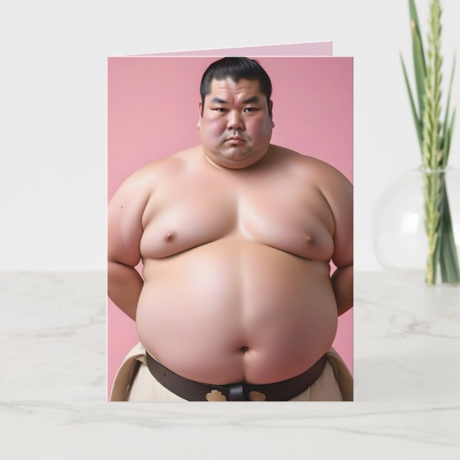 SUMO WRESTLER FUNNY BIRTHDAY BIG GREETING CARD KARTE (Vorderseite)