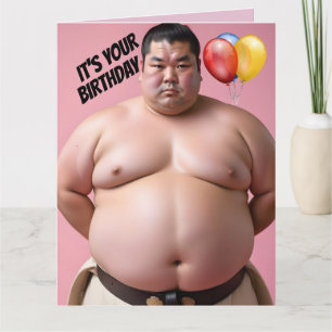SUMO WRESTLER FUNNY BIRTHDAY BIG GREETING CARD KARTE