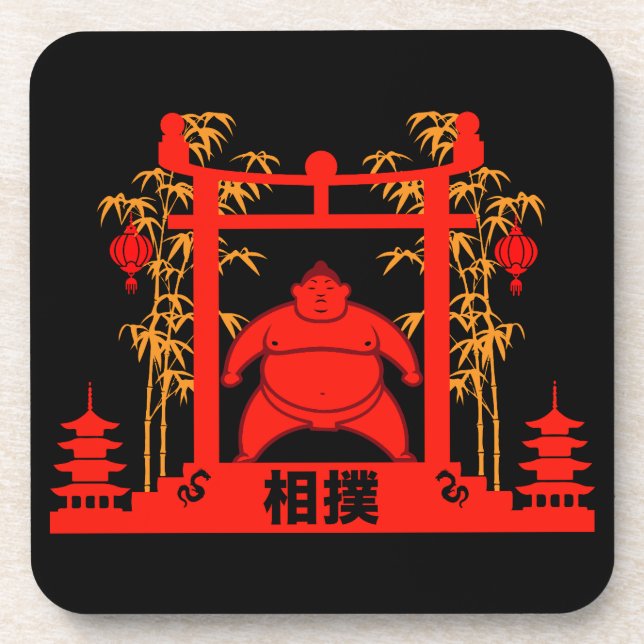 Sumo Wrestler Getränkeuntersetzer (Vorderseite)