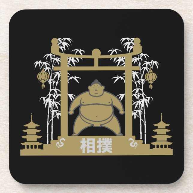 Sumo Wrestler Getränkeuntersetzer (Vorderseite)