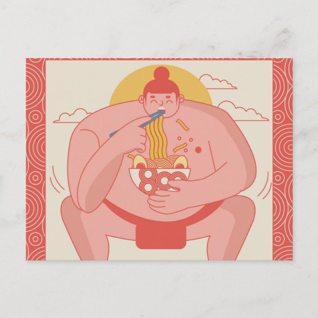 Sumo Wrestler Postkarte (Vorderseite)