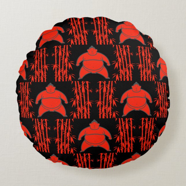 Sumo Wrestler Rundes Kissen (Vorderseite)