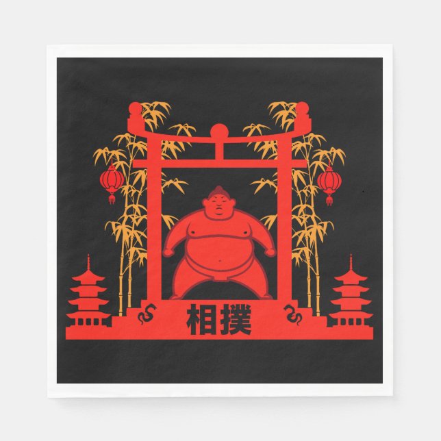 Sumo Wrestler Serviette (Vorderseite)