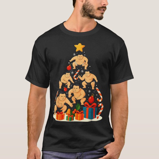 Sumo Wrestling Japanese Sumo Wrestler Christmas Tr T-Shirt (Vorderseite)
