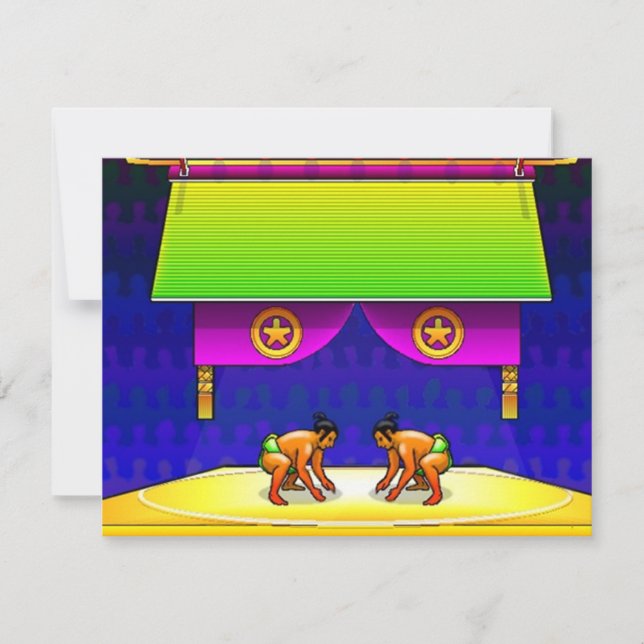 SUMO-WRESTLING-PARTY-GEBURTSTAG LADEN EINLADUNG (Vorderseite)