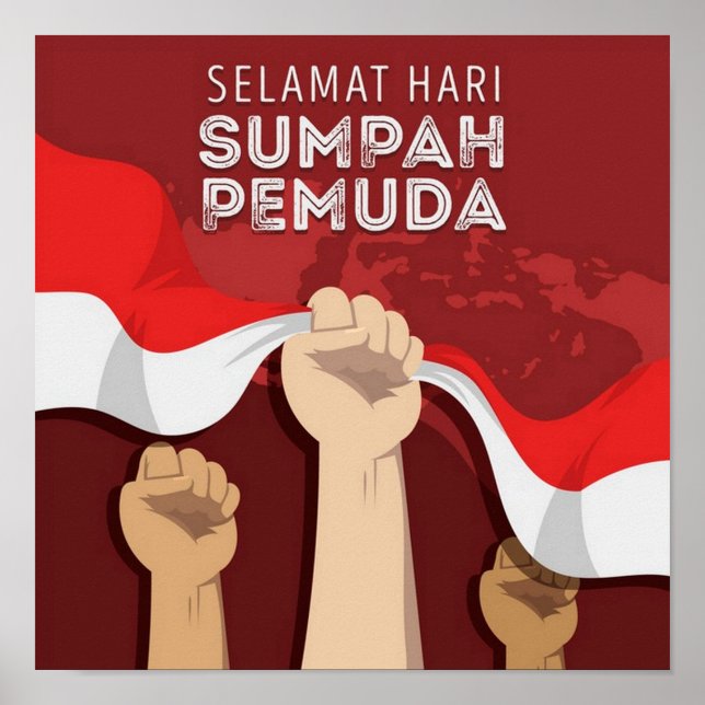 Sumpah Pemuda - Indonesische Jugendgarantie Poster (Vorne)