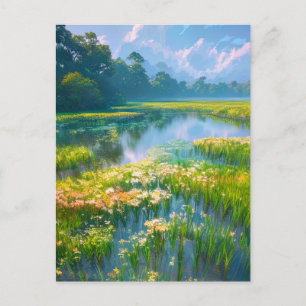 Sumpf im Herzen des Waldes Postkarte