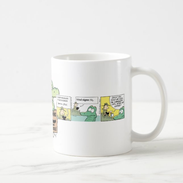 Sumpf-Krokodil-Cartoon Tasse (Rechts)