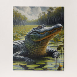 Sumpf mit Bull Alligator Jigsaw Puzzle