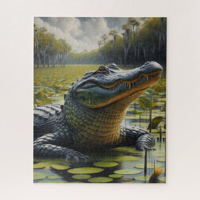Sumpf mit Bull Alligator Jigsaw Puzzle (Vertikal)