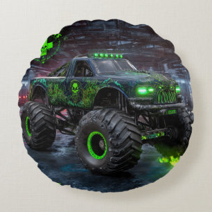 Sumpfbestie: Toxic Skull Monster Truck Rundes Kissen
