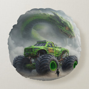 Sumpfbestie: Toxic Skull Monster Truck Rundes Kissen