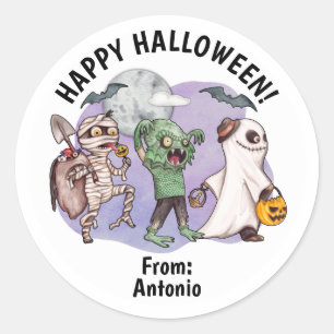 Sumpfmonster-Mumien-Geister-Halloween-Aufkleber Runder Aufkleber