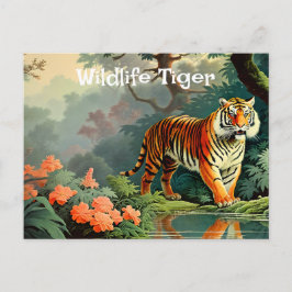Sumpfwald Wild Tiger Vintage Poster Postkarte