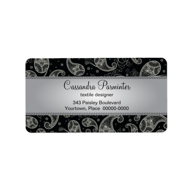 Sumptuous Paisley Address Labels Adressaufkleber (Vorne)
