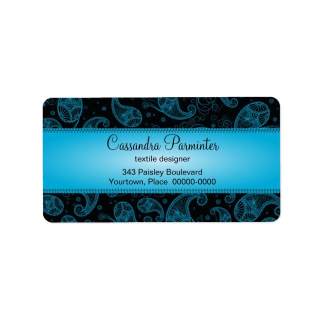 Sumptuous Paisley Address Labels Adressaufkleber (Vorne)