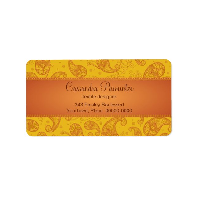 Sumptuous Paisley Address Labels Adressaufkleber (Vorne)