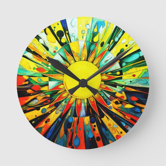 Sun Abstrakt 910 Runde Wanduhr (Vorderseite)