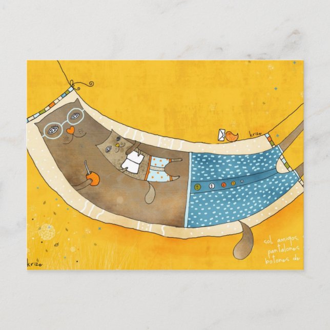 Sun and Friends Postcard von Krize Postkarte (Vorderseite)