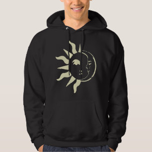Sun and Moon Astronomie Bohemisches Gesicht Hippie Hoodie