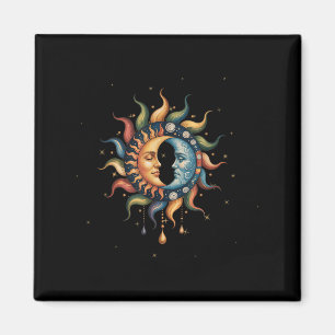 Sun and Moon Celestial Boho Mystische Hippie 90s _ Magnet