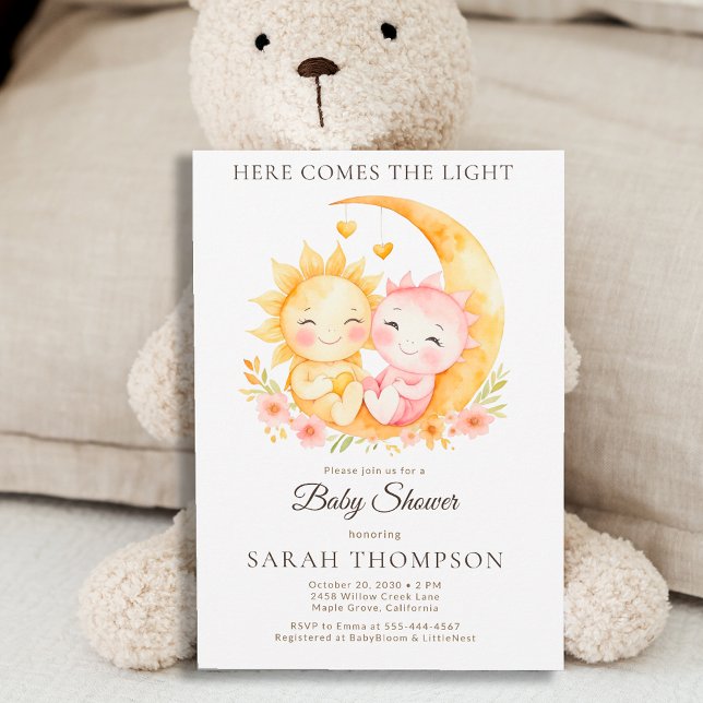 Sun and Moon Neutral Celestial Baby Shower Einladung (Von Creator hochgeladen)