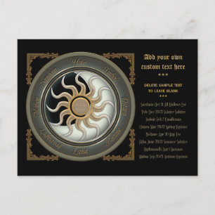 Sun and Moon Pagan Wheel 2012 Kalender Postkarte