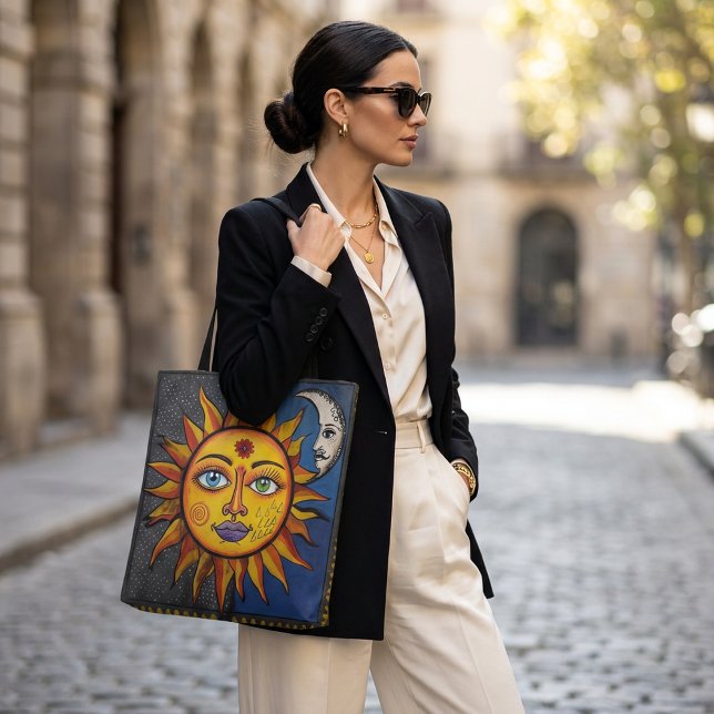Sun and Moon Tote Bag with Colorful Celestial Art (Von Creator hochgeladen)