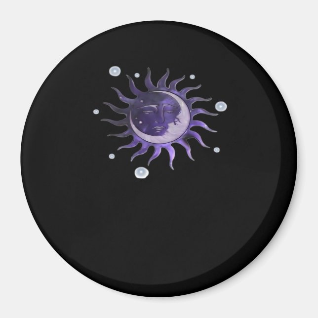 Sun and Moon Whimsigothic Gothic Witchy Hexe Magnet (Vorne)