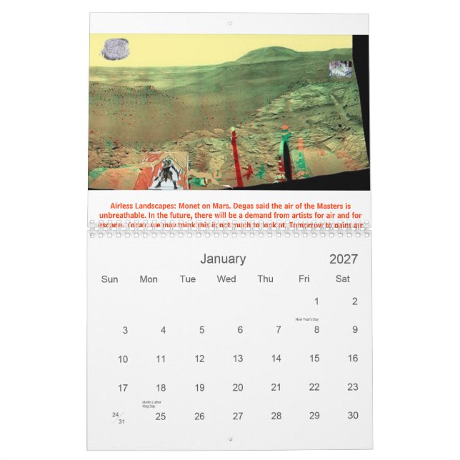 Sun auf der Wand, Sun auf der Wand, Sprünge in… Kalender (Jan 2027)